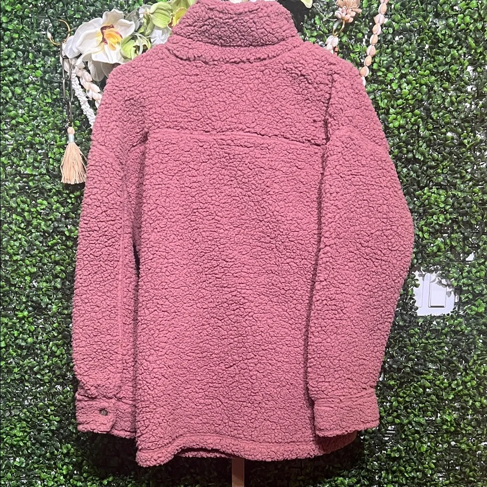 32 Degrees Heat Women's Pink Sherpa Jacket Sweater Button Down size Medium/Large - Picture 9 of 9